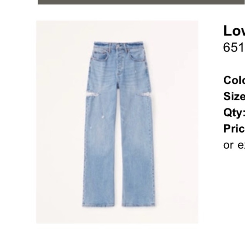 Abercrombie 90s baggy jeans high rise (slits)